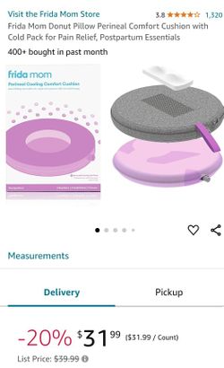 Frida Mom Donut Pillow Perineal Comfort Cushion with Cold Pack for Pain Relief, Postpartum Essentials