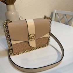 Michael Kors Greenwich Small Logo & Leather Convertible Crossbody