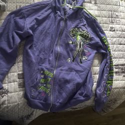 Beetlejuice Purple Zip-Up Hoodie – Size Small/Medium