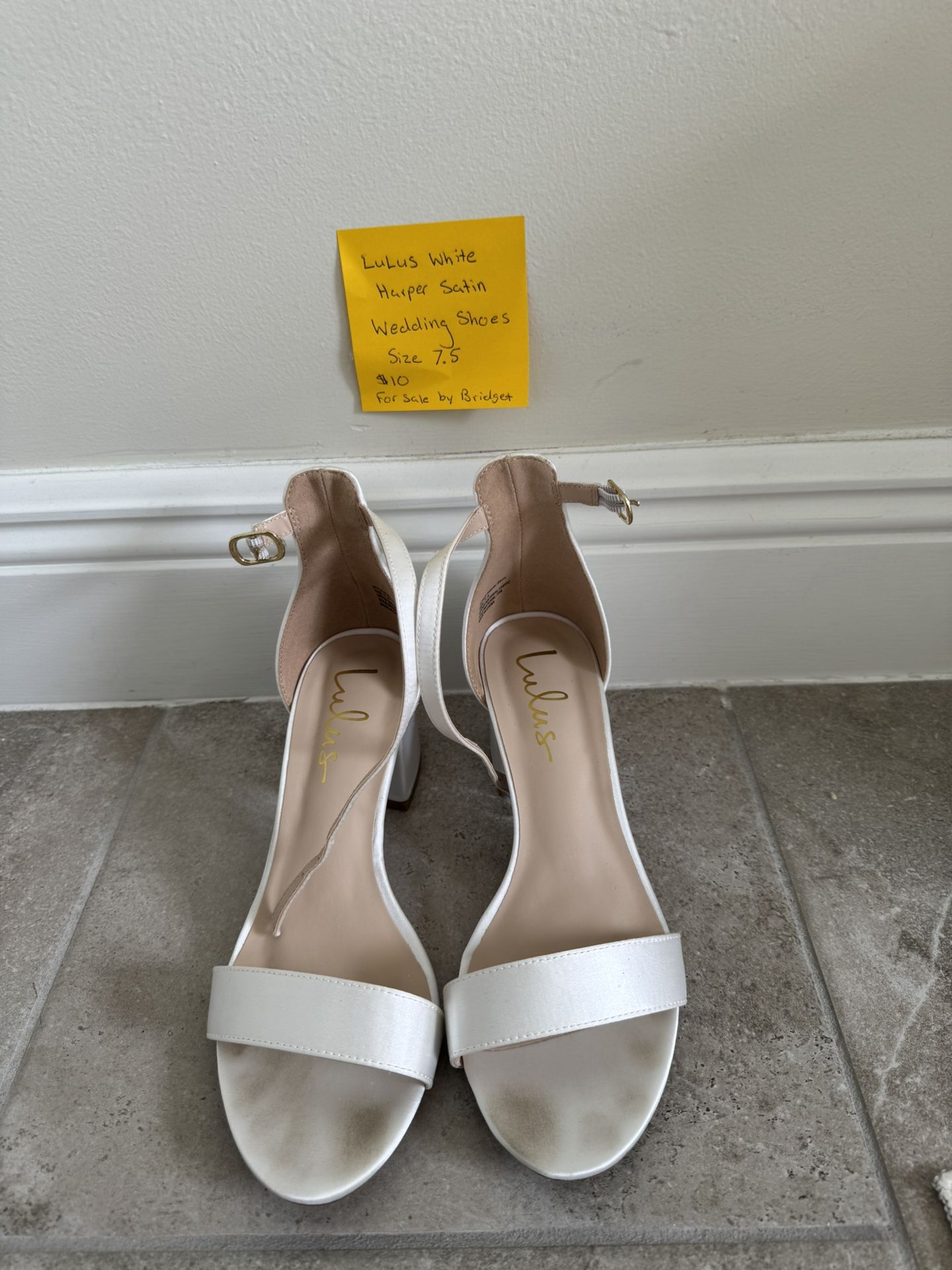 Lulus White Harper Satin Wedding Shoes Size 7.5