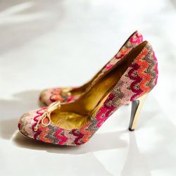 New Missoni Heels Shoes Women’s Made In Italy Leather Pink Wedding Dress Shoes 7.5 37.5