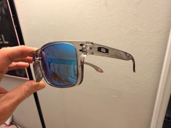 Oakley Holbrook Sunglasses Clear Frame Blue Lens