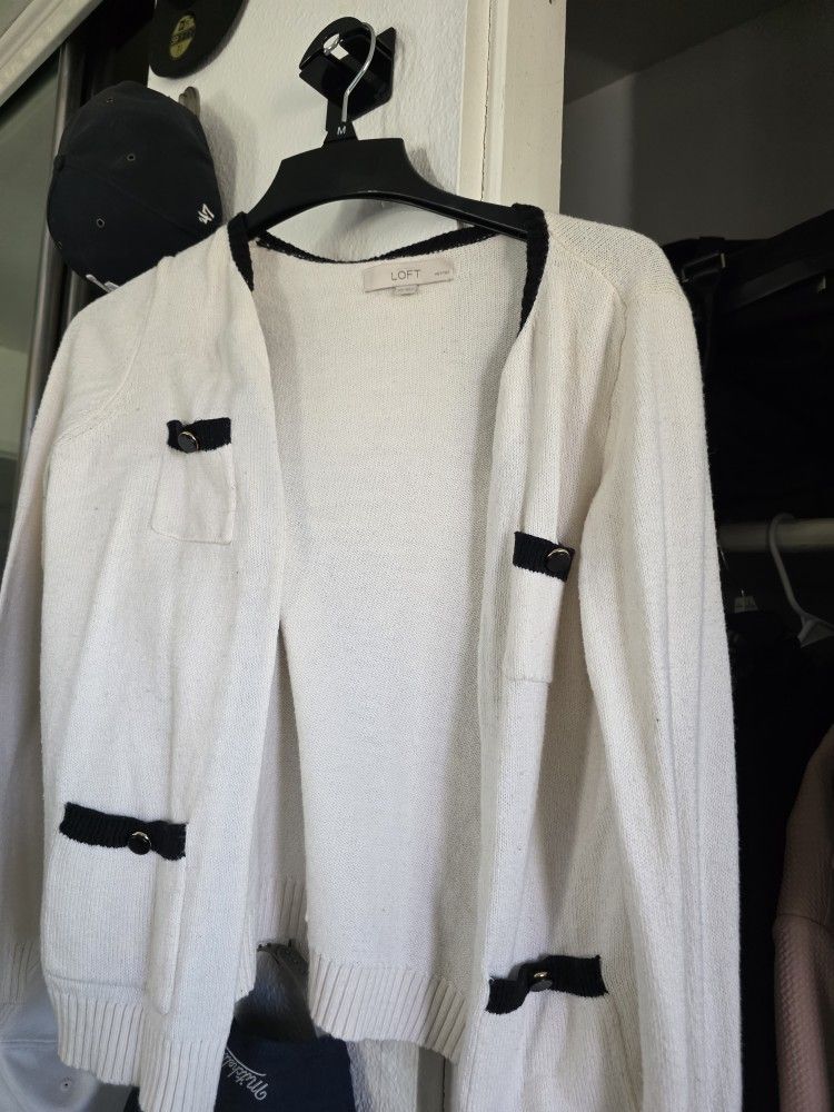 White cardigan