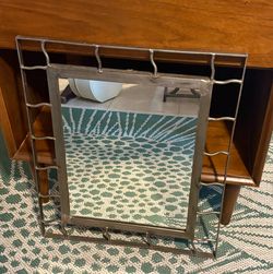 Industrial iron wall mirror