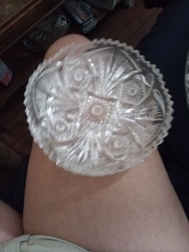 Beautiful Cut Glass Antique Pin Wheel Bowl 1(contact info removed)
