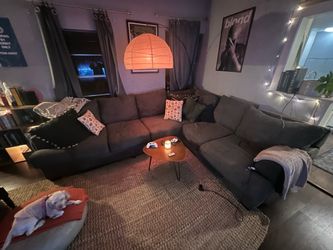 Dark Gray Fabric Sectional Sofa