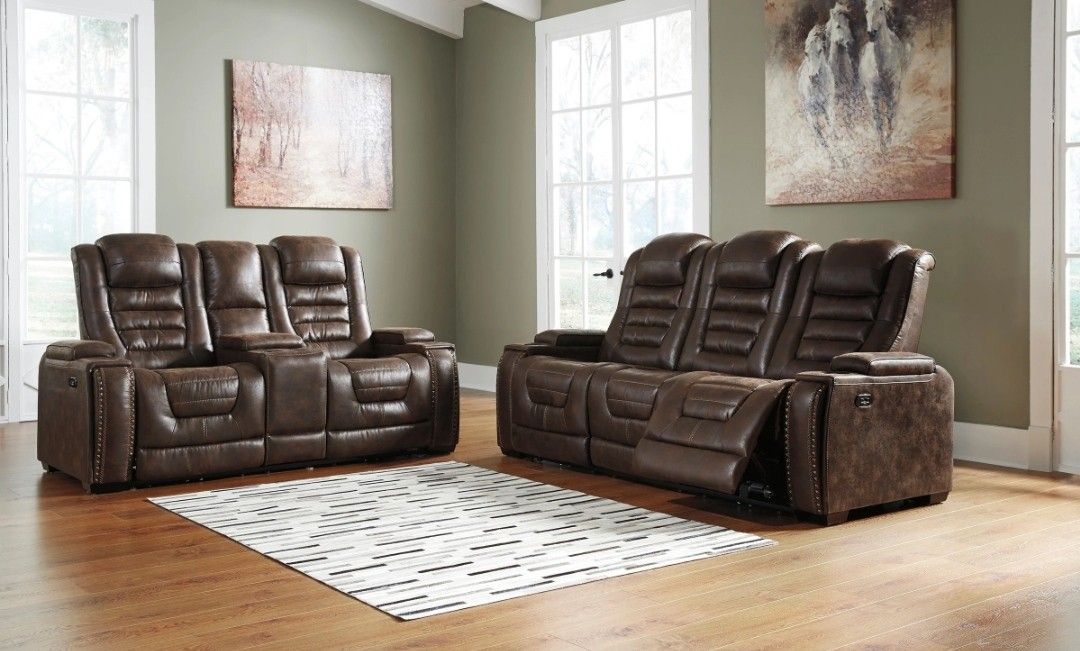 Game Zone Bark Power Recliner Living Room Set