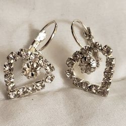 Beautiful Rhinestone Heart Shaped Earrings