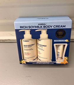 Brand New KUNDAL Rich Soymilk Body Cream 3-Piece Set (Mellow Vanilla)