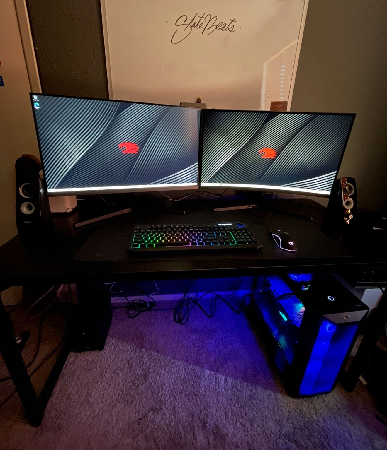 Computer Set-up Two Monitors Plus PC