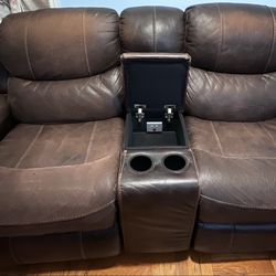 Sofà & love Seat Reclining Sofa with Power Console & Cupholders