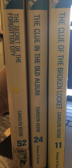 3 Original Nancy Drew Yellow Hardbacks