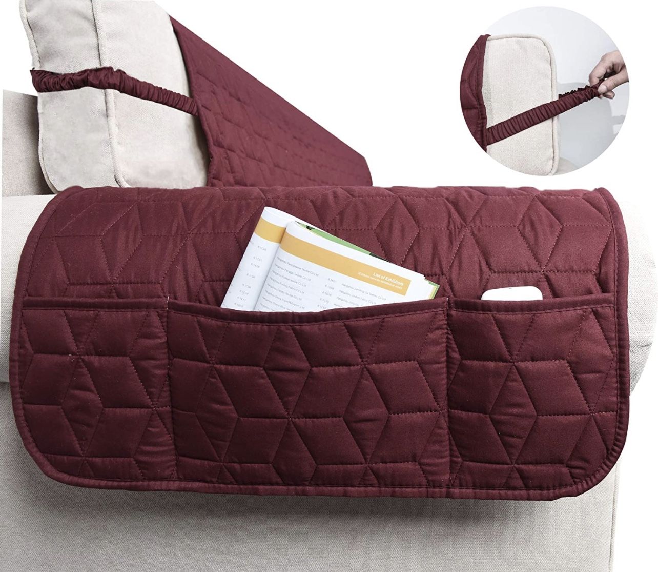Couch Sofa Slipcover 100% Waterproof Nonslip Quilted Furniture Protector Slipcover for Dogs, Children, Pets Sofa Slipcover Machine Washable (Burgundy,
