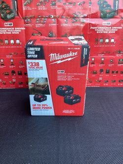 MILWAUKEE M18 18V 5.0 AH LITHIUM-ION XC EXTENDED CAPACITY BATTERY (2-PACK)