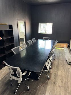 Conference table + chairs