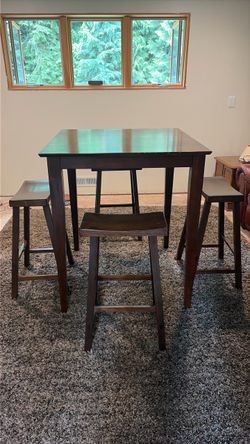 Brown High Table, with Stools