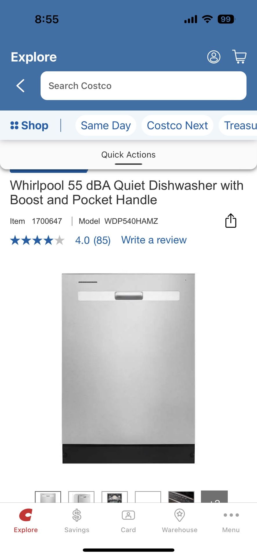 New Whirlpool Dishwasher From Costco
