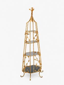 Vintage Gilt Metal & Glass Display Shelf Curio, c.1950’s - Delivery Available