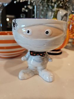Halloween Mummy Ceramic Candy Bowl