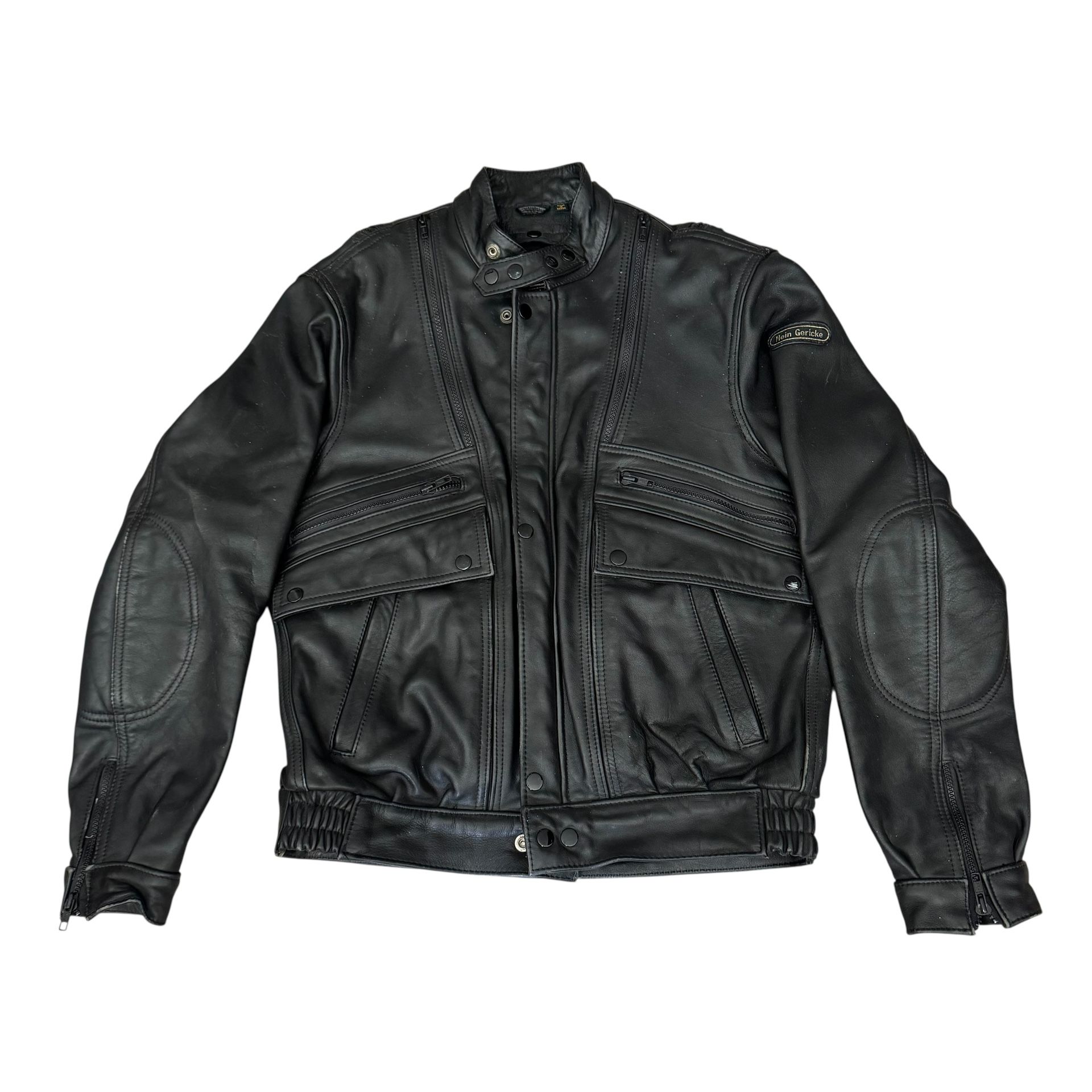 Vintage Hein Gericke Echt Leder Black Leather Motorcycle Jacket