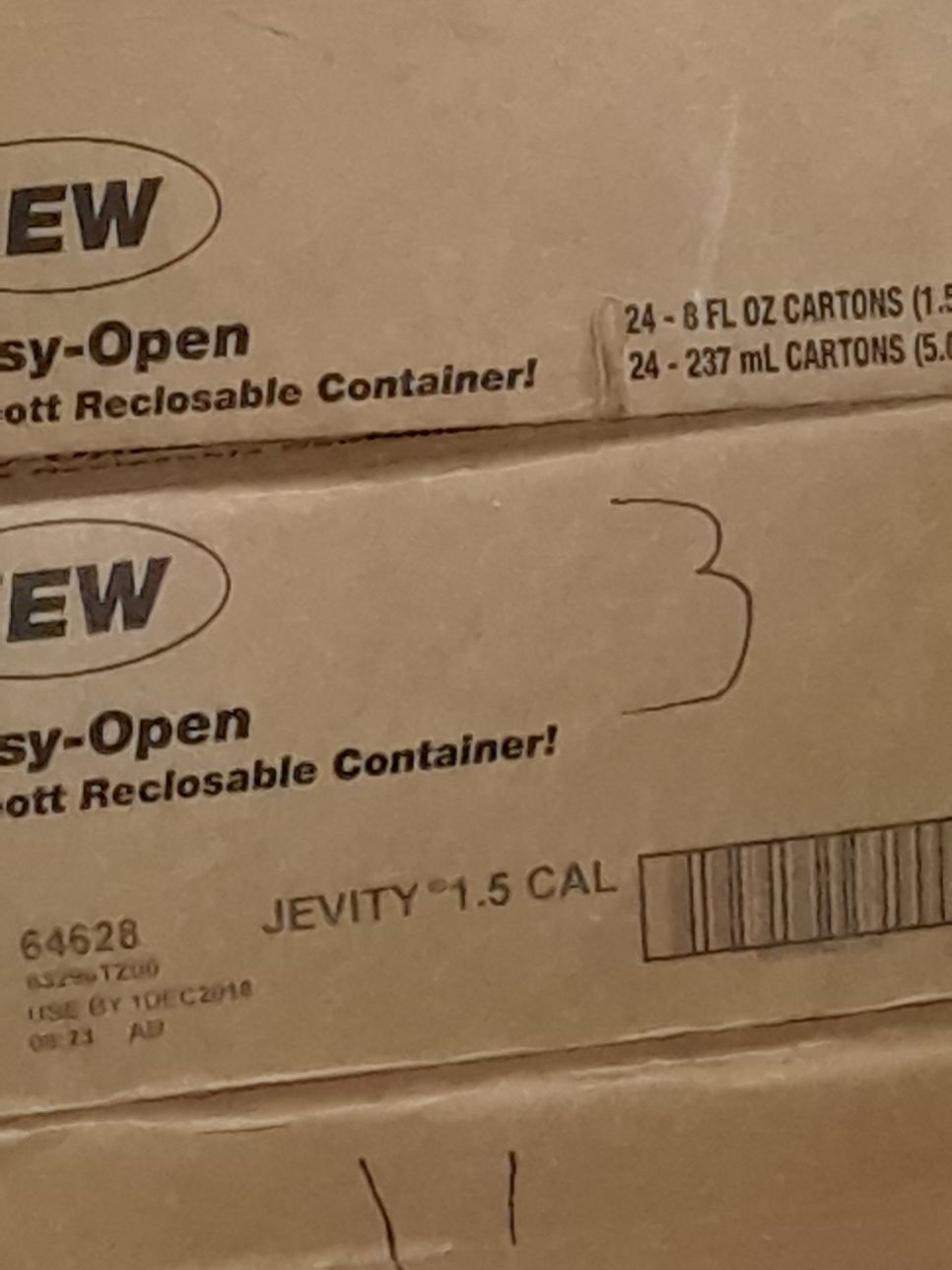 Jevity 1.5 cal. feeding tube food