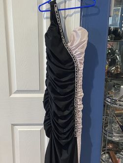 Black and Light Pink Prom Dress