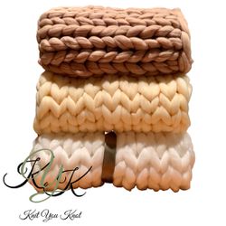 Chunky Knit Blankets - 100% Merino Wool Thumbnail