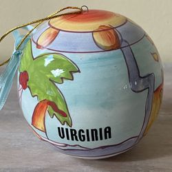 Vintage Virginia Ceramic Ornament 