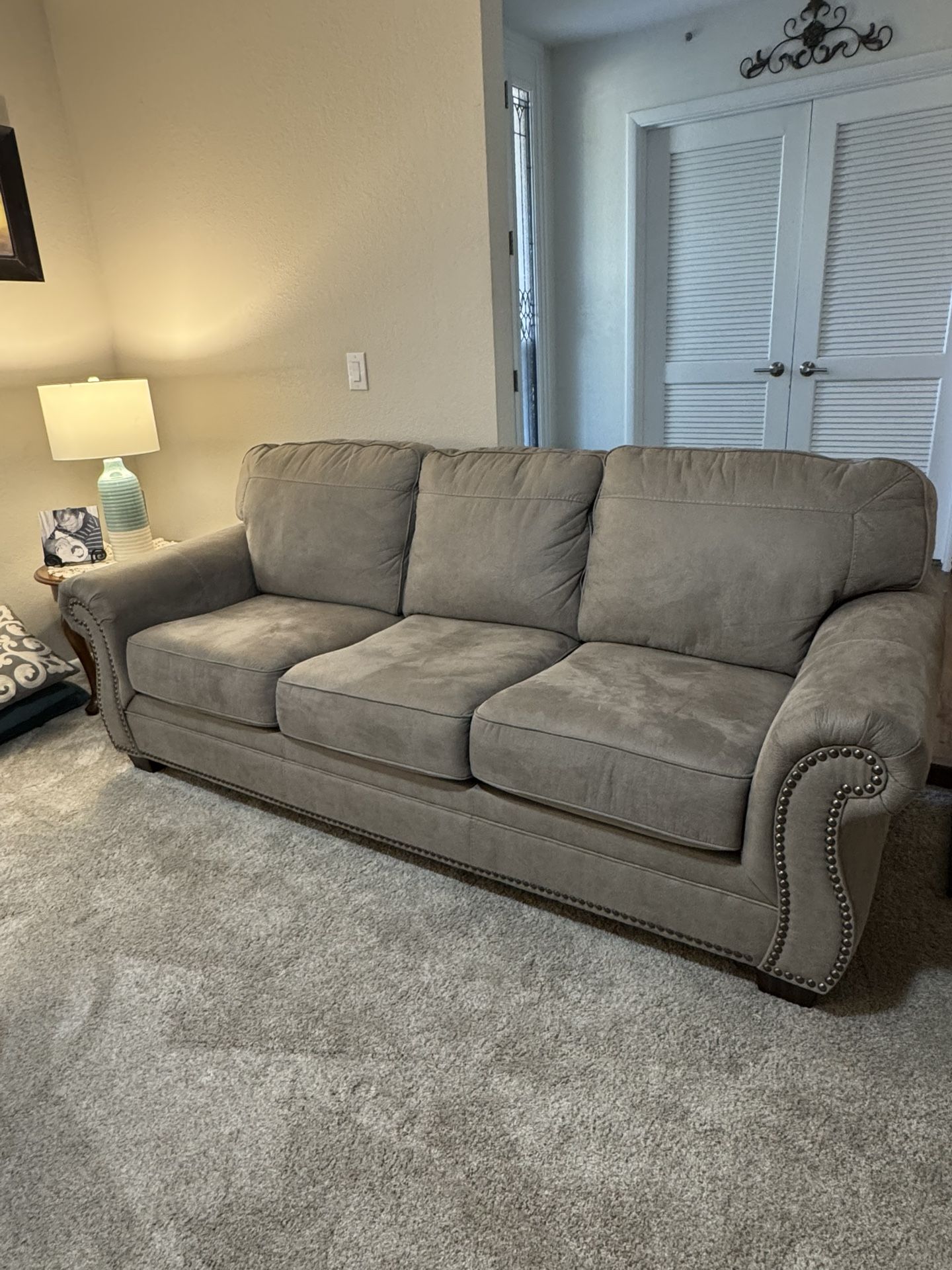 Ashley Farmhouse Style Sofa And Matching Recliner/rocker