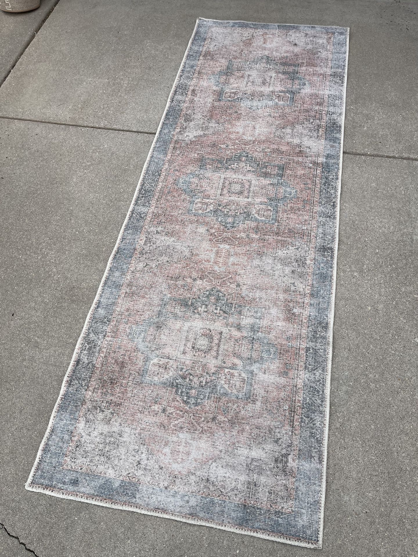 Nice Vintage Distressed Style Runner Rug (31”x94”)