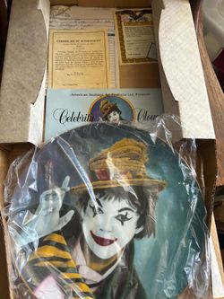 Vintage 1982 Jon Helland "Judy" Celebrity Clowns Collector Plate COA & Box #3306