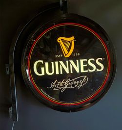Official, Double-Sided Guinness Illuminated Pub Light Man Cave