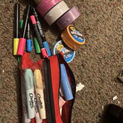 Lots Of Chalk And Chalk Pens 