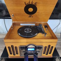Vintage Style “Back to the 50’s” 6-in-1 Stereo Music & Vinyl Record Player