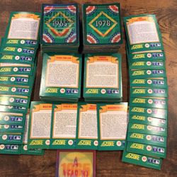1991 Score Baseball Magic Motion World Series Trivia ( 1 Complete Set Of 72,  1 Different Set Of 43&Extra Cards, Bottom Red Card Is 1982, Over 150