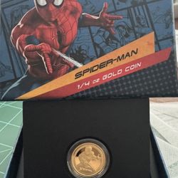 2023 New Zealand Mint Spider-Man 1/4 oz Proof Gold Coin - Display Box