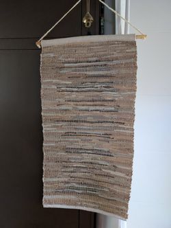 Surya SANTOS leather and natural fiber wall hanging 44x22