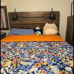 Queen size Bed Frame made with wood Gently used 