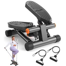 Niceday Steppers for Exercise, Mini Stair Stepper with Resistance Bands at Home Workout Equipment with 300LBS Loading Capacity, Hydraulic Fitness Step