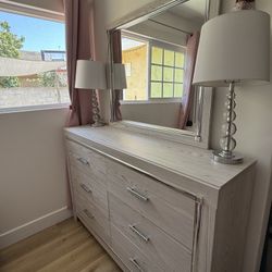 Night Stand And Dresser With Mirror