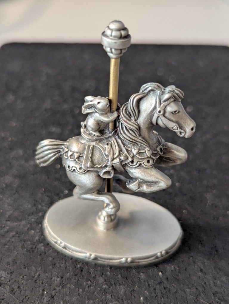 Vintage Hudson Fine Pewter Carousel Horse