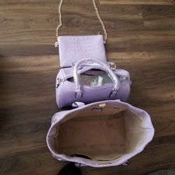 Passage Lilac 3 Bag  Faux Alligator Set 