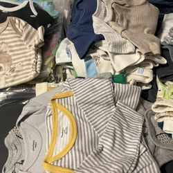 Baby Boy Clothes Size 0-3 Months $2, $3, $4,) (Jordan’s Onesies, $5) ( Guess  $4 Worn Once)..Some Are $1, $2, Each..👇🏽Descript (Jeans $5,$6, & $7Ea.
