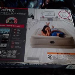 20-in Queen Air Mattress Pillow Top. Sells For $100. Half Off!
