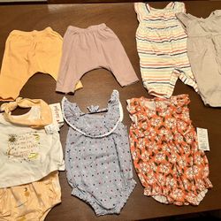 Infant Girls Summer Clothes (3-6 Months, Cat & Jack and Old Navy Brand