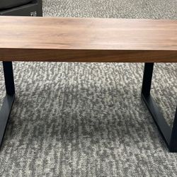 Coffee Table,Wood and Metal Industrial Cocktail Table for Living Room, 23.6"D x 47.2"W x 18"H