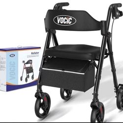 VOCIC rollator walker with seat and storage.