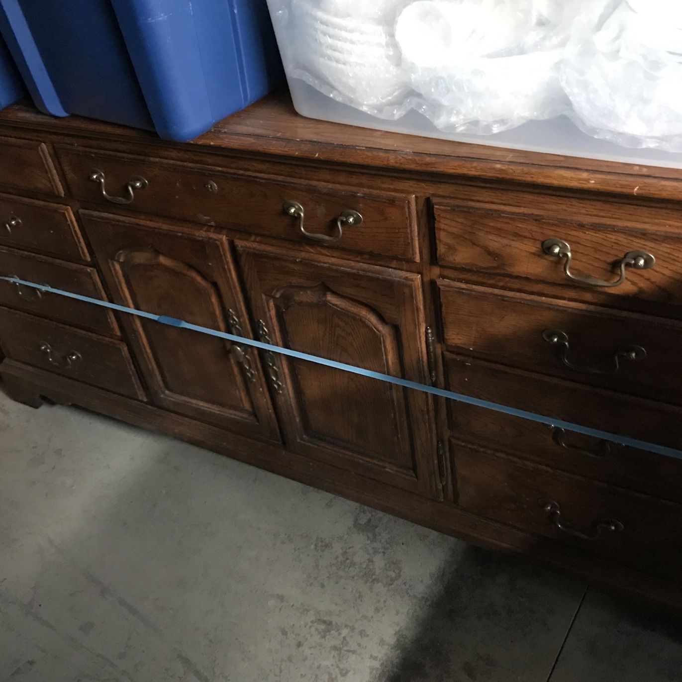 Vintage Drexel Heritage Triple Dresser With Mirror - OBO