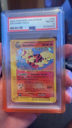 PSA 8 Arcanine Holo 2003 Pokemon Aquapolis H2