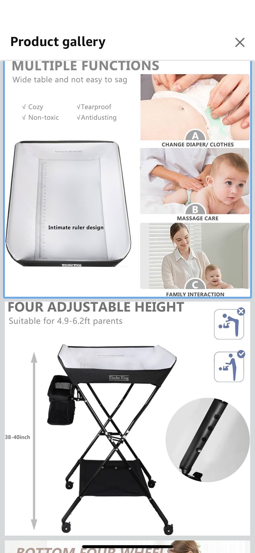 kinder king changing table